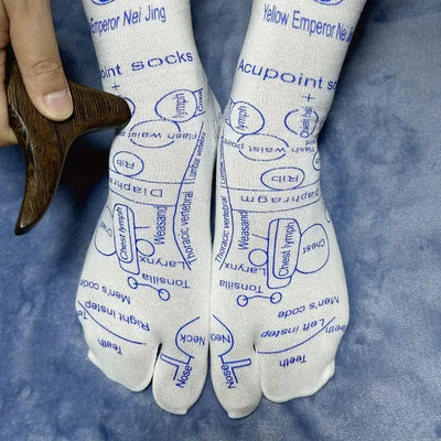 Reflexology Chart Socks with Trigger Point Massage Tool