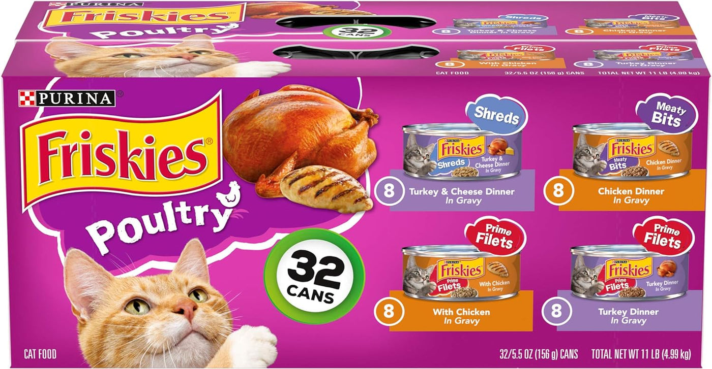 32 Purina Friskies Gravy Wet Cat Food Variety Pack