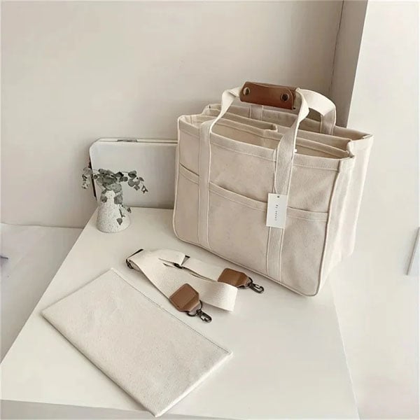 Utility Canvas Tote/Shoulder Bag for Daily Life