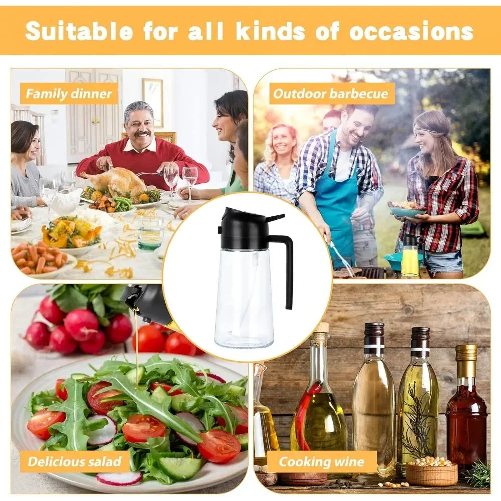 2 In 1 Oil Spray Dispenser Bottle