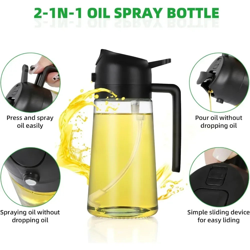 2 In 1 Oil Spray Dispenser Bottle