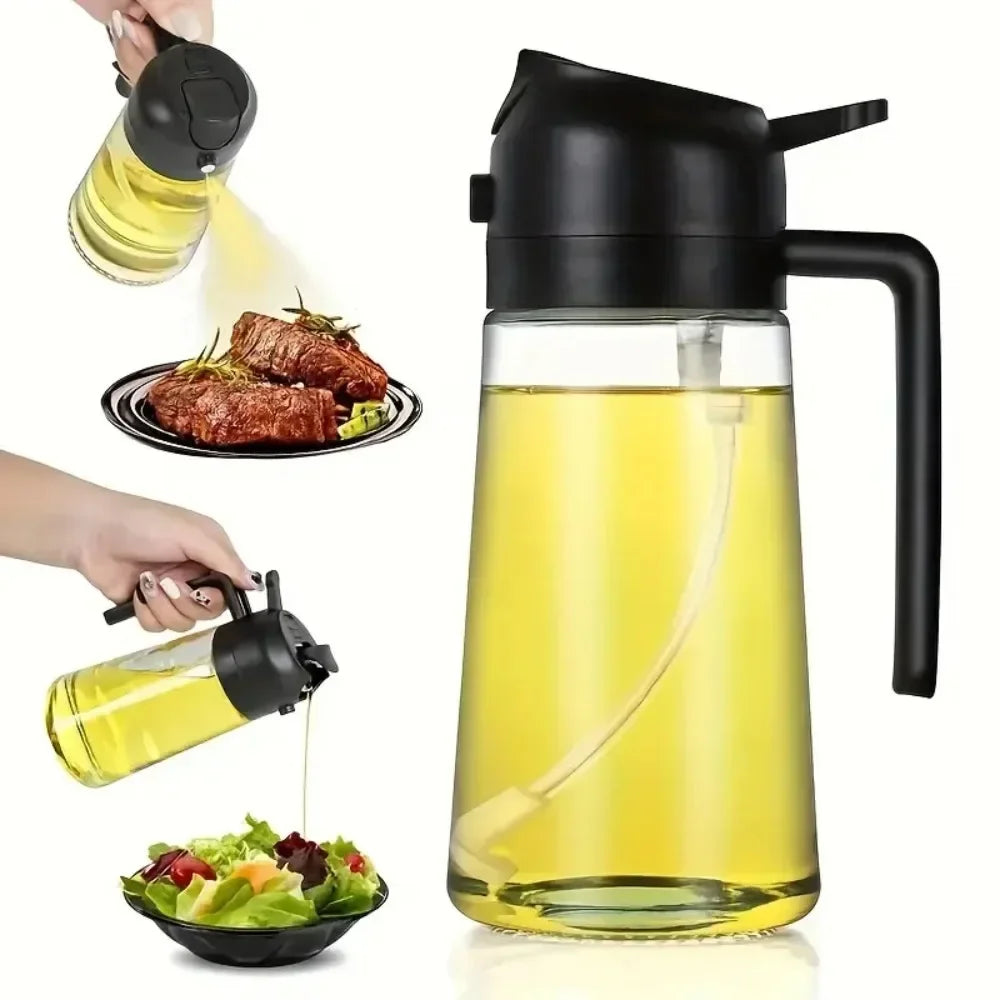 2 In 1 Oil Spray Dispenser Bottle