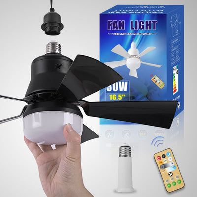 2-IN-1 PORTABLE CEILING FAN & LIGHT with Remote Control