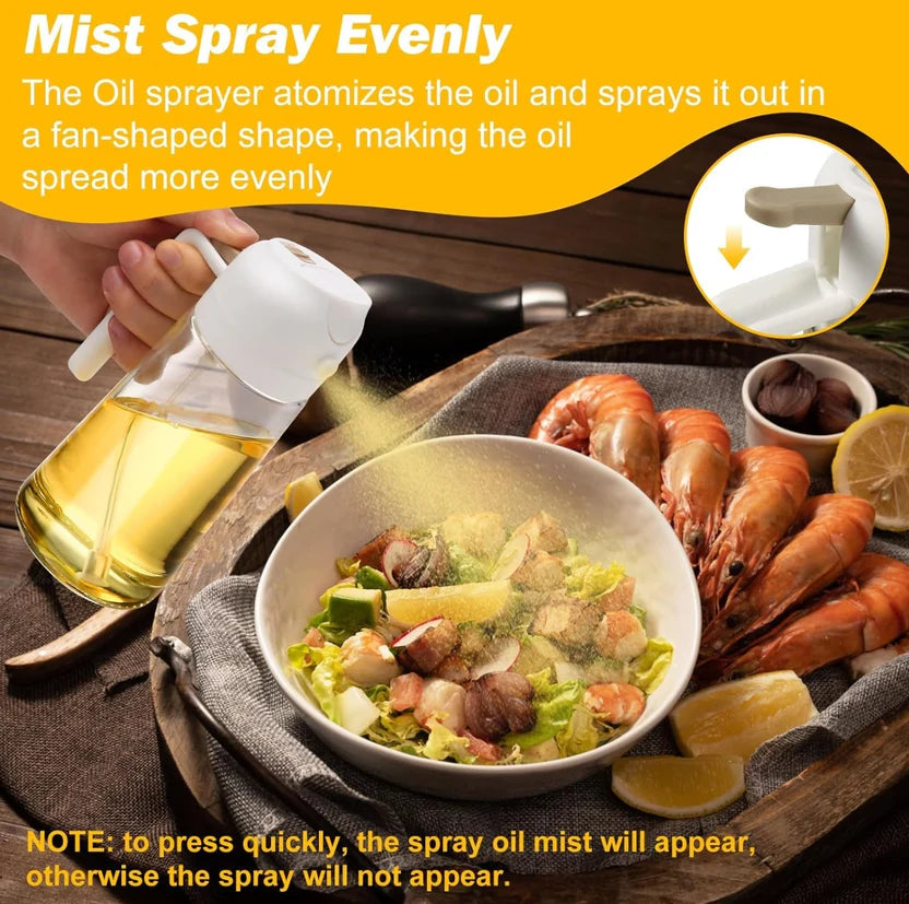 2 In 1 Oil Spray Dispenser Bottle