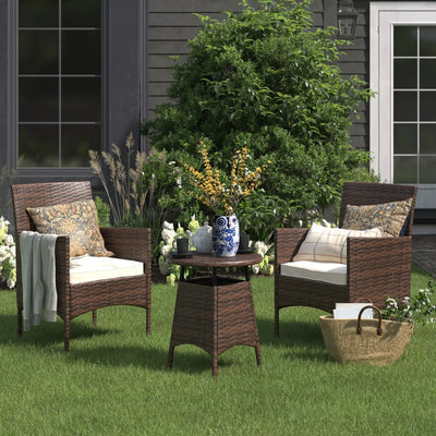 3Pcs Outdoor Wicker Patio Furniture Set