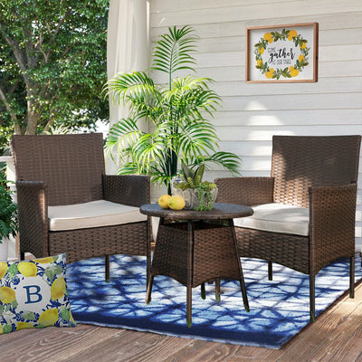 3Pcs Outdoor Wicker Patio Furniture Set